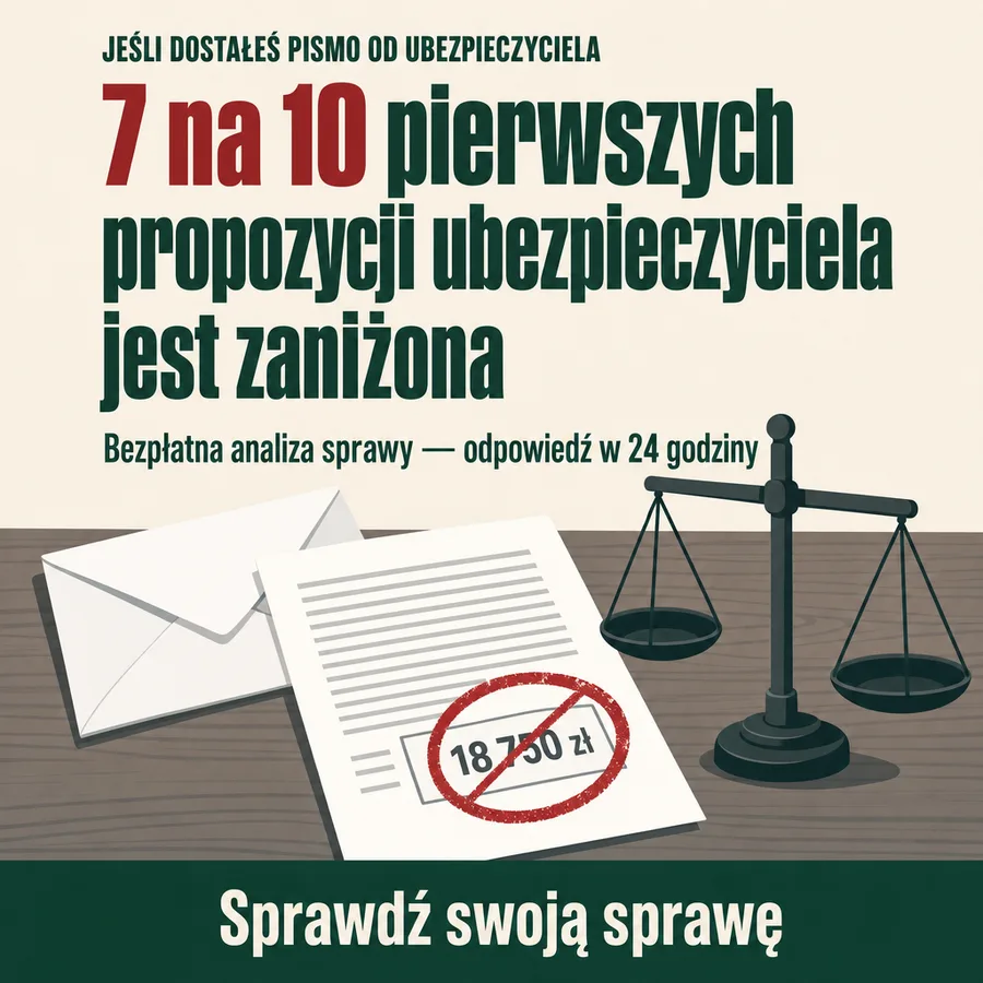 Reklama statyczna, Kancelaria odszkodowawcza: „7 na 10 pierwszych propozycji ubezpieczyciela jest zaniżona…”
