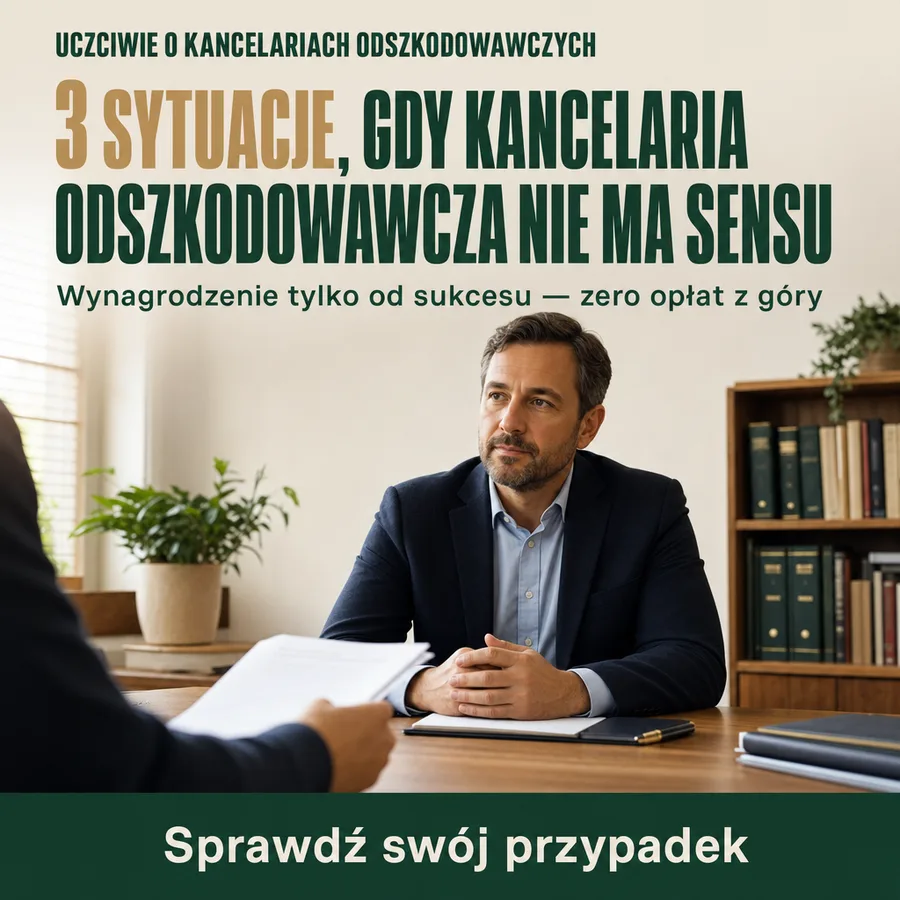 Reklama statyczna, Kancelaria odszkodowawcza: „3 sytuacje, gdy kancelaria odszkodowawcza nie ma sensu…”