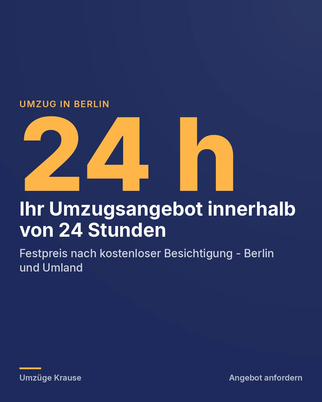 Bildanzeige, Beispiel · Umzugsfirma, Berlin: „Ihr Umzugsangebot innerhalb von 24 Stunden. Festpreis nach kostenloser Besichtigung.“