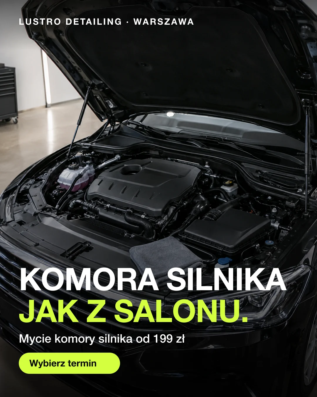 Reklama statyczna, Detailing · Warszawa: „Komora silnika jak z salonu.”