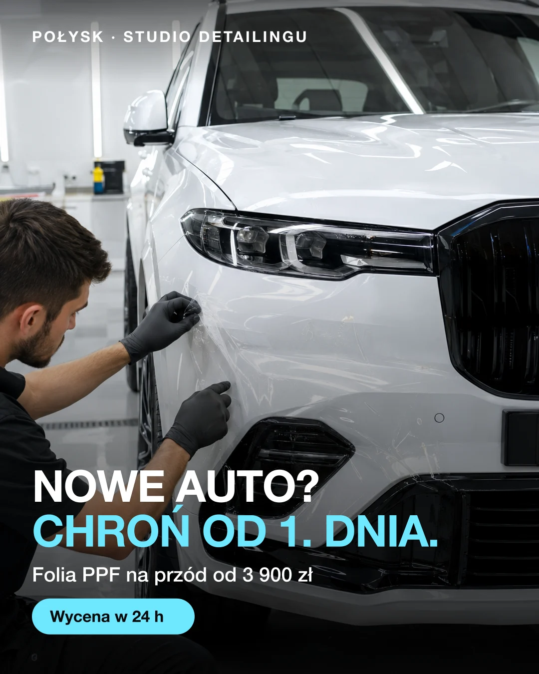 Reklama statyczna, Studio detailingu · Polska: „Nowe auto? Chroń od pierwszego dnia.”