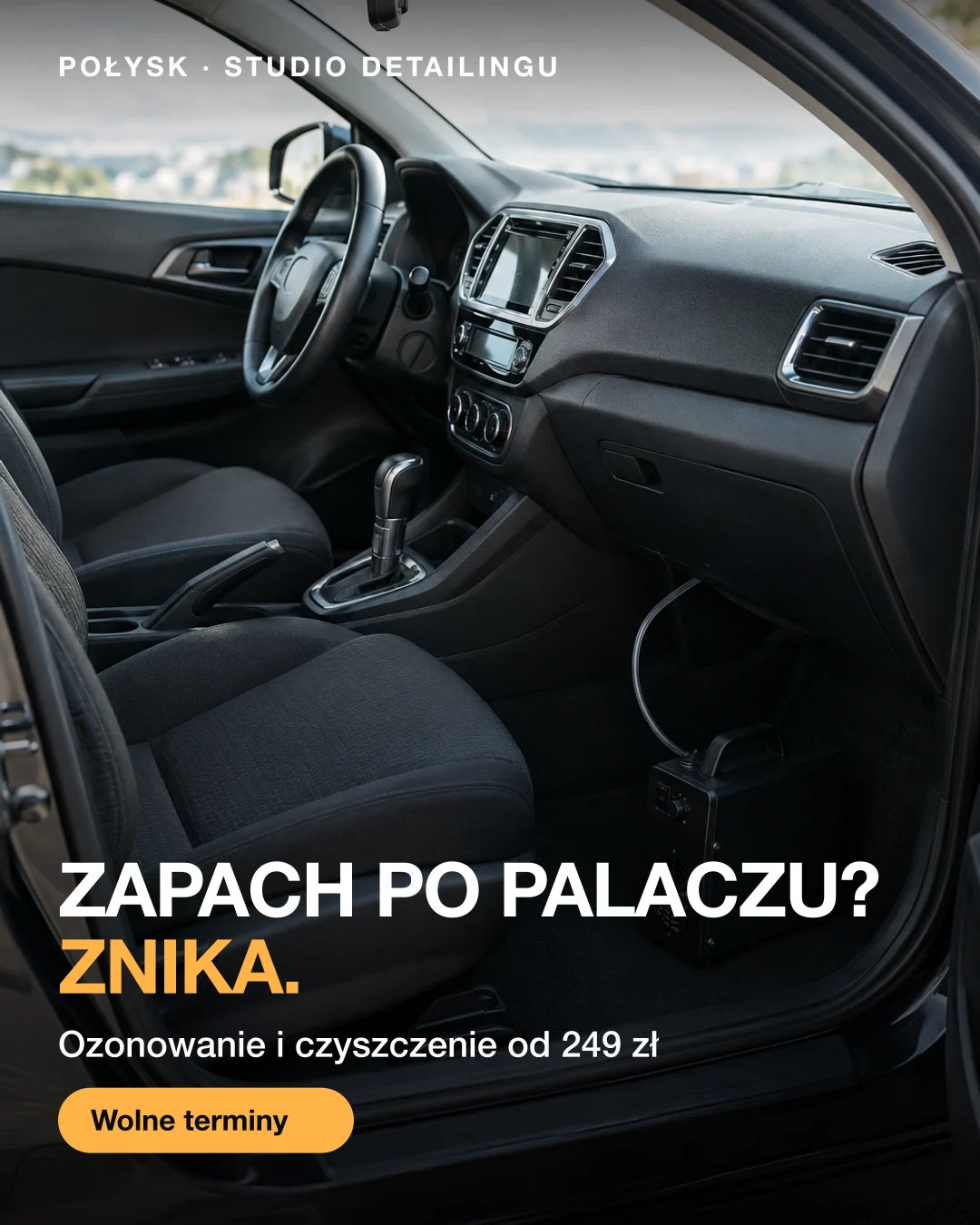 Reklama statyczna, Studio detailingu · Polska: „Zapach po palaczu? Znika.”