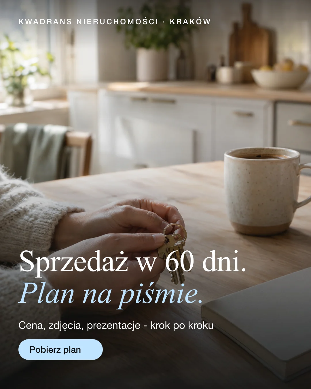 Reklama statyczna, Nieruchomości · Kraków: „Sprzedaż mieszkania w 60 dni. Plan na piśmie.”