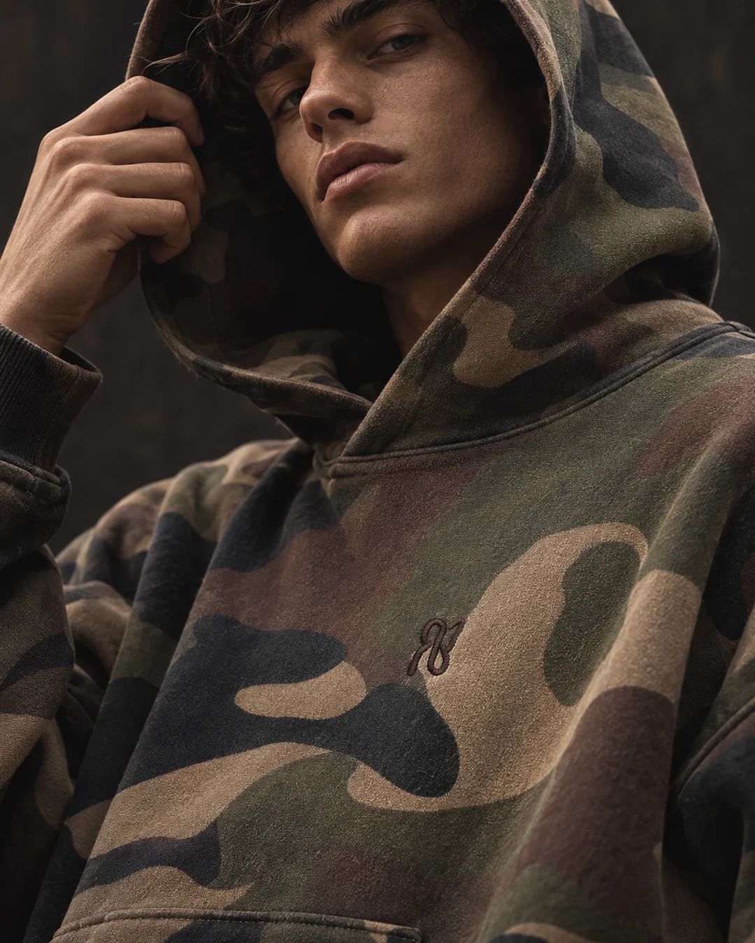 Static ad, Streetwear · online store: “Macro on the embroidery - limited drop…”
