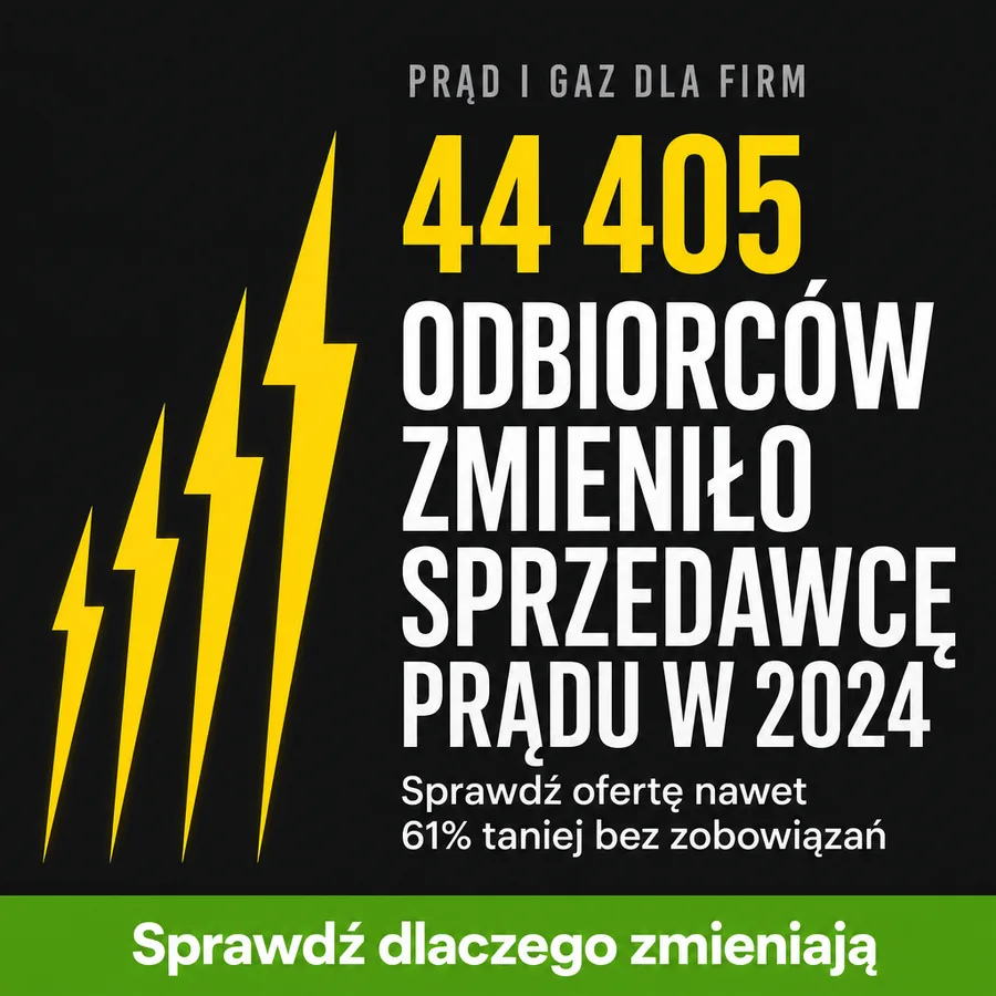 Reklama statyczna, Prąd i gaz dla firm: „44 405 odbiorców zmieniło sprzedawcę prądu w 2024 roku - o 72% więcej…”