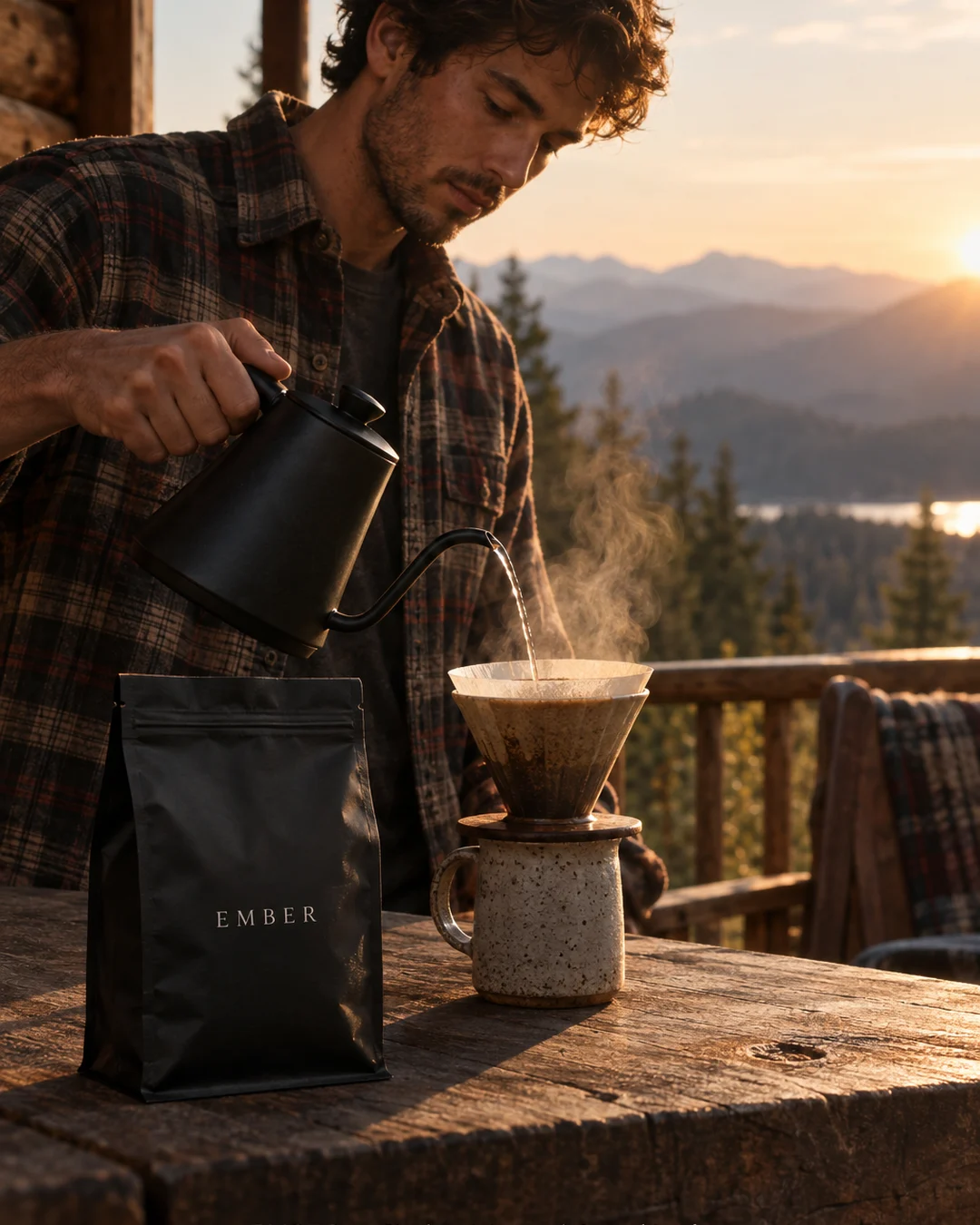 Static ad, Coffee · US: “Single origin - $19, ships free…”